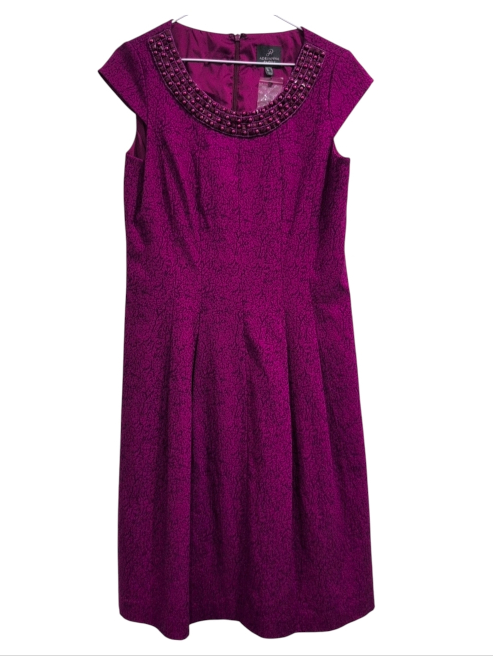 NWOT Adrianna Papell  Fuschia Beaded Dress 10‎